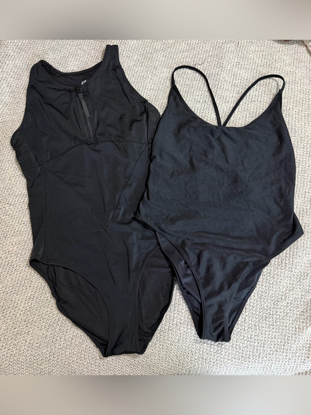 Bundle of 2 black one piece swimsuits. H&M Sport / Forever 21. Size medium.